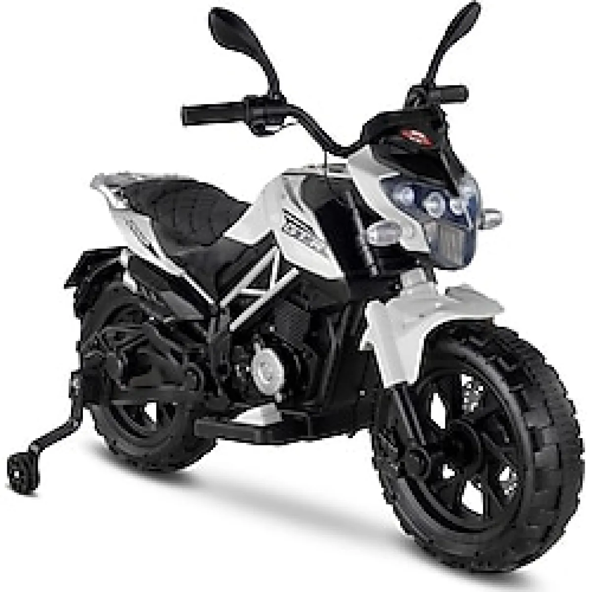 447 Motocross Akülü Motor Çocuk Motoru 12v Beyaz Beyaz