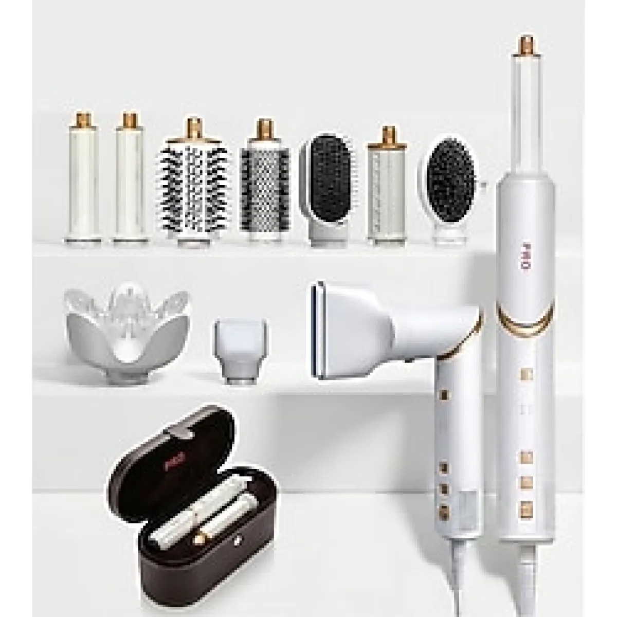 9 in 1 Profesyonel Saç Şekillendirici Seti, İyonik Kurutma, 110.000 RPM BLDC Motor, 1400 Watt, 4 Isı Ayarı, Düzleştirici Tarak, Maşa, Fön Fırçası