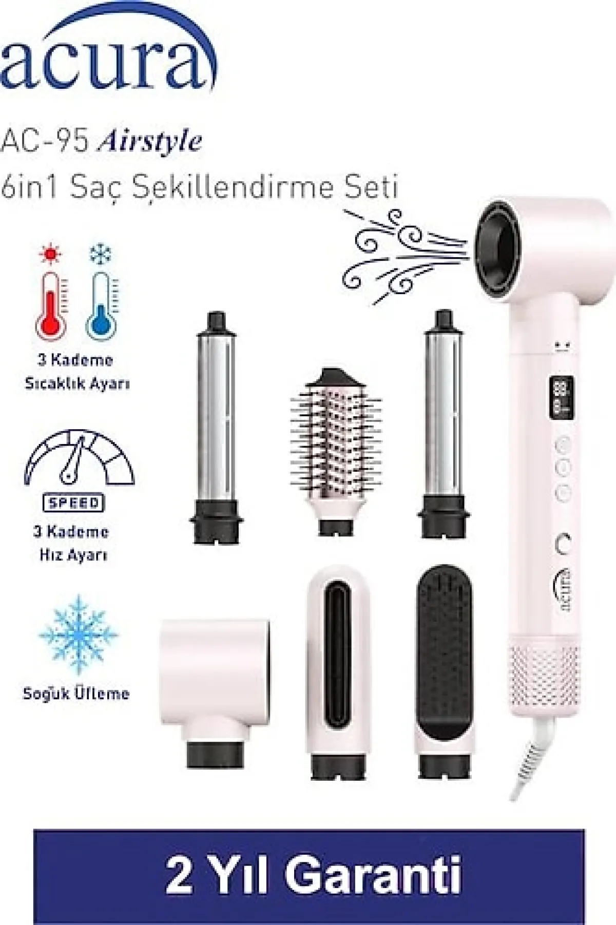 Acura AC-95 6in1 Saç Şekillendirme Seti