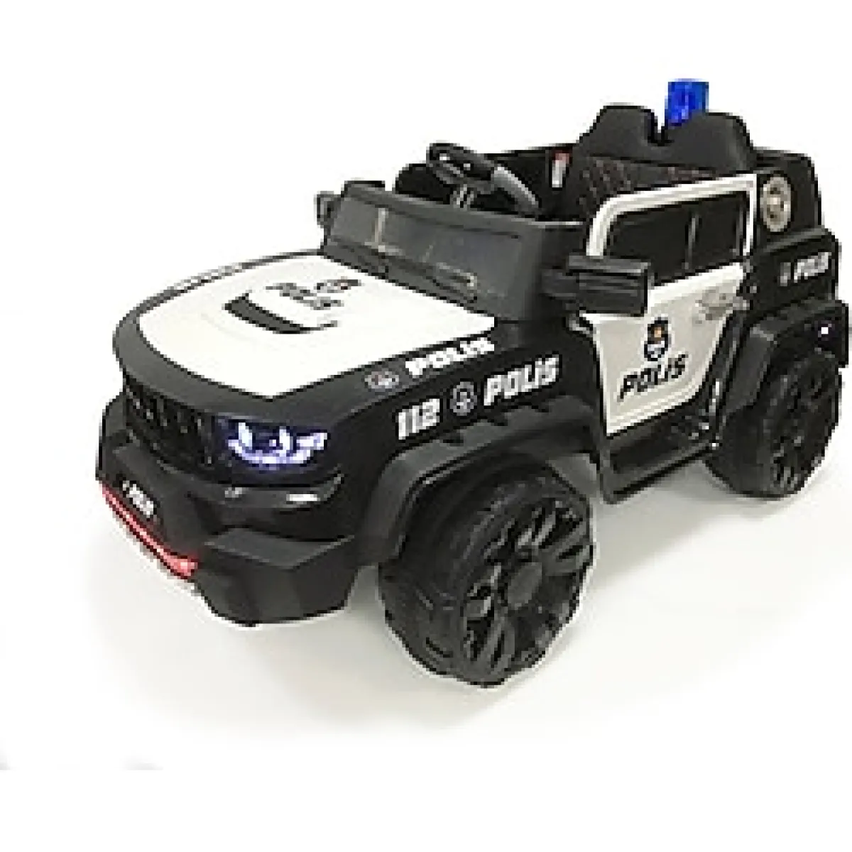Akar Oyuncak Akar 4x2 Polis Iznik 12v. Çift Kişilik Uzaktan Kumandalı Akülü Araba Siyah