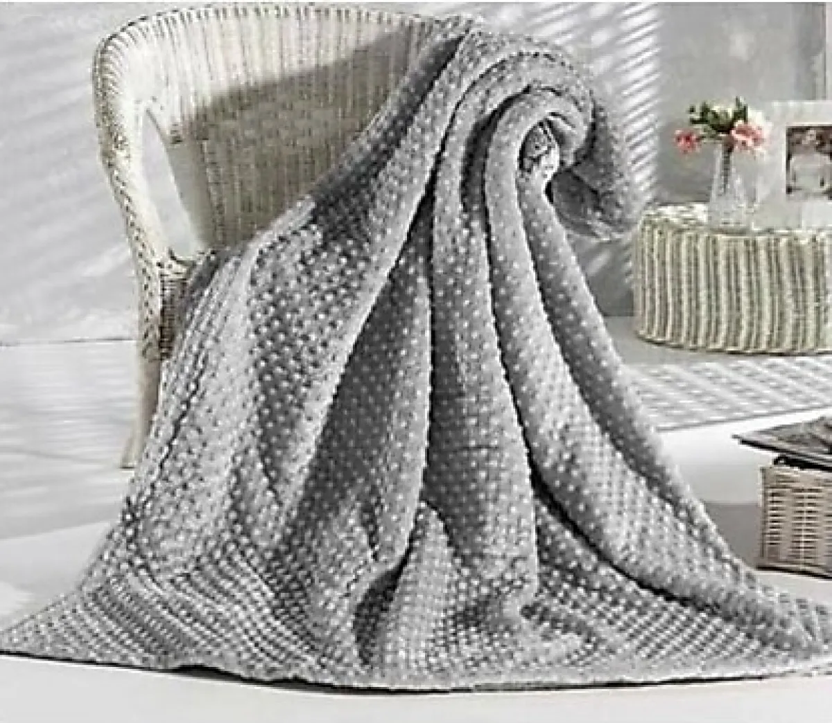 Aksu İpeksoft Tomurcuk Gri 150x200 cm Tek Kişilik Battaniye