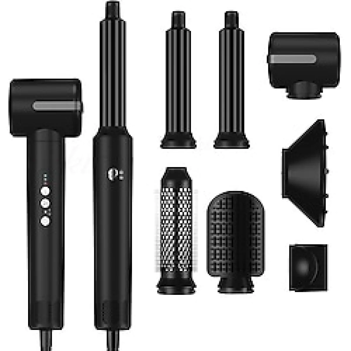 Always Teknoloji 7 Başlıklı Iyonik Saç Şekillendirici Saç Kurutma Fön Makinası 7in1 Multi Styler 110000 Rpm 1400W - Beyaz - 1400W 110000RPM