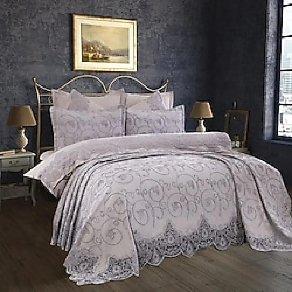 Anna Karina 10 Parça Isabella Çeyiz Seti - Gri