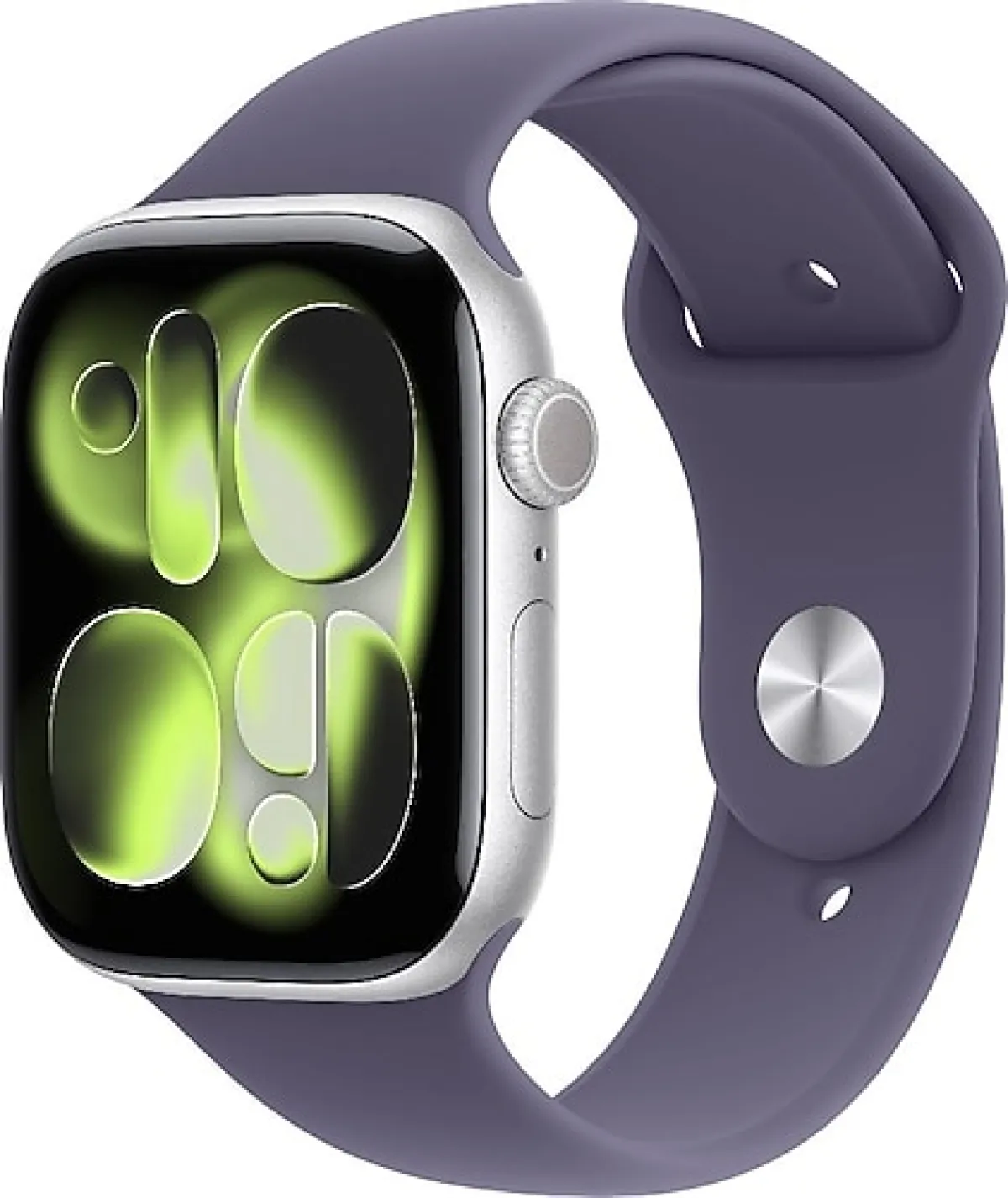 Apple Watch Series 11 GPS 46mm Gümüş Rengi Alüminyum Kasa ve Sis Moru Spor Kordon Akıllı Saat