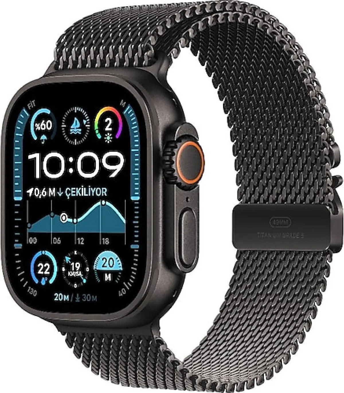 Apple Watch Ultra 2 GPS + Cellular 49mm Siyah Titanyum Kasa Akıllı Saat