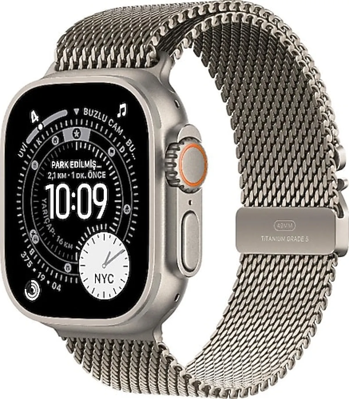 Apple Watch Ultra 3 GPS + Cellular 49mm Natürel Titanyum Kasa ve Natürel Titanyum Milano Loop Kordon Akıllı Saat