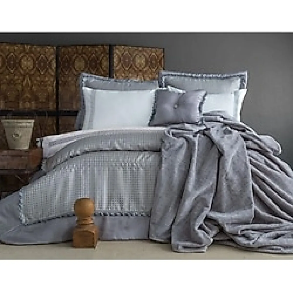 Apricitas Home Apricitas Safran Gri 33 Parça Çeyiz Seti