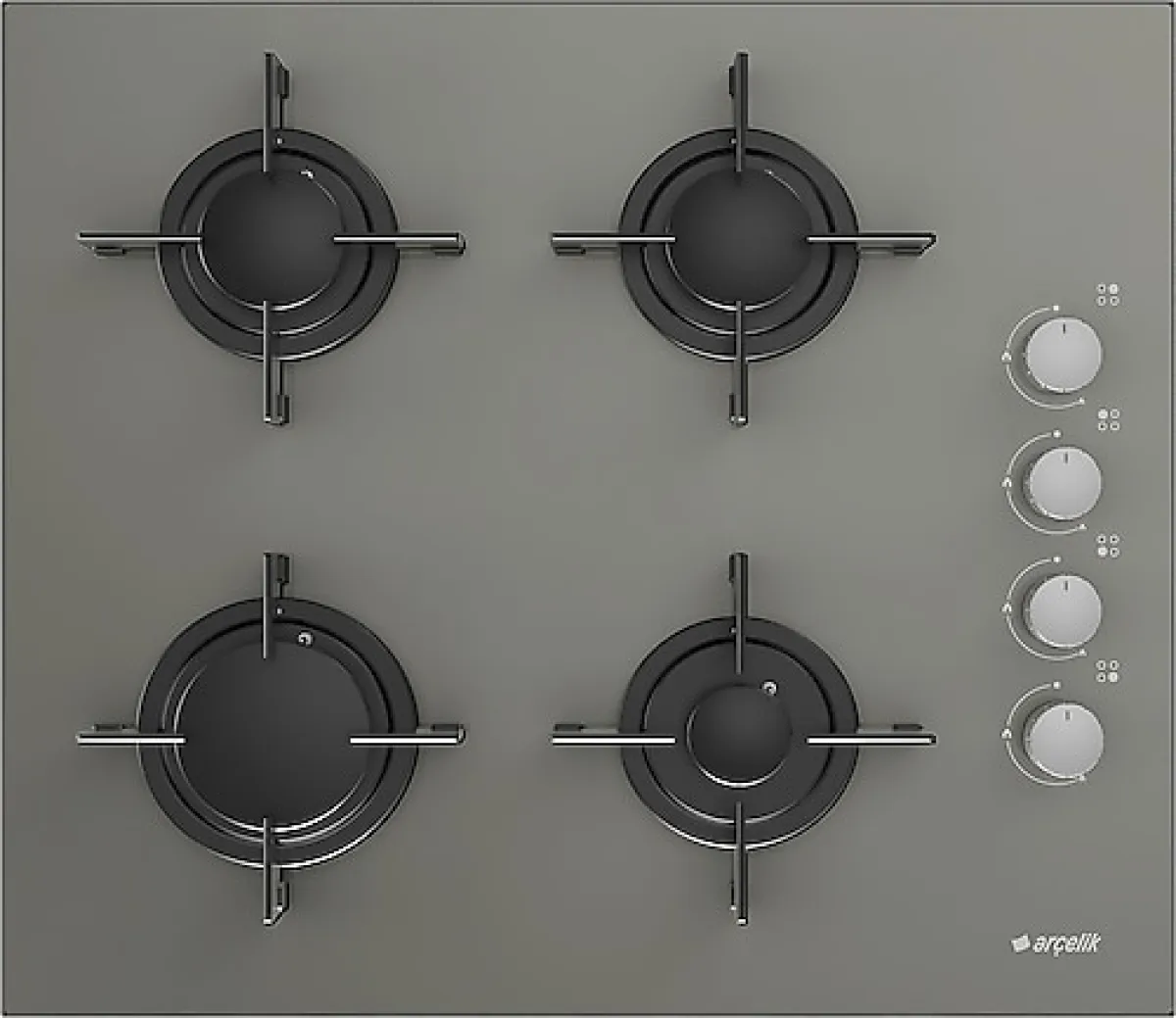 Arçelik STOC 828 G Gri Cam Set Üstü Ocak