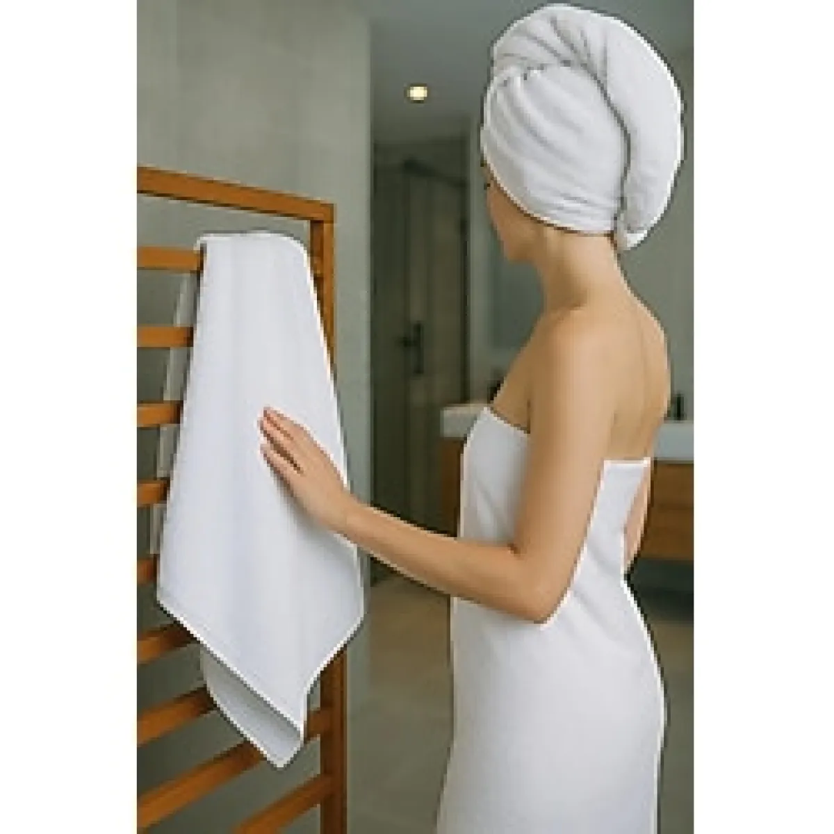 Bamirose 70X140 %100 Pamuk Tekli Otel Havlusu, Banyo Havlusu, Spa Havlu, Beyaz Havlu