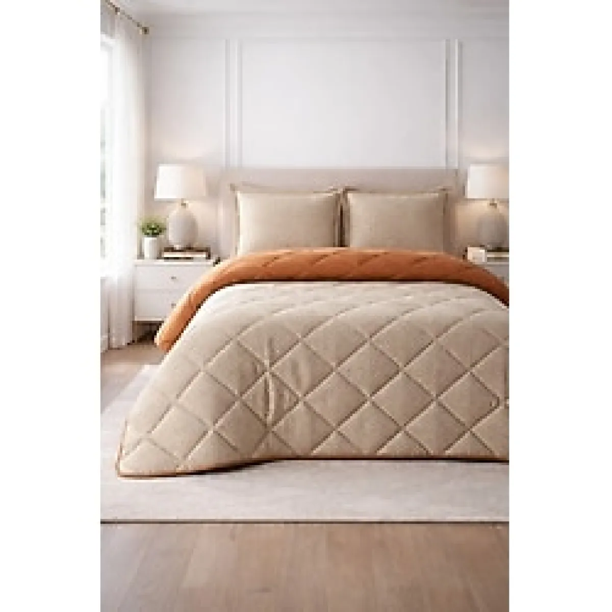 Bedline Sensity Uyku Seti Çift Kişilik Cleo Terakota - Turuncu