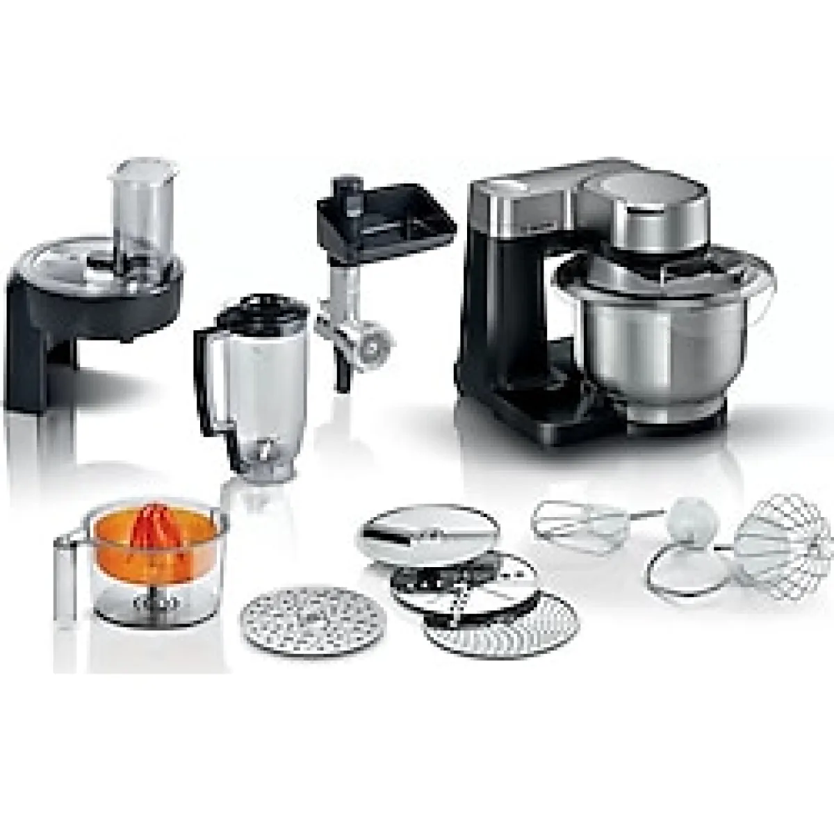 Bosch 7 Hız Kademeli Mutfak Şefi Mum 900 W Siyah, Gümüş