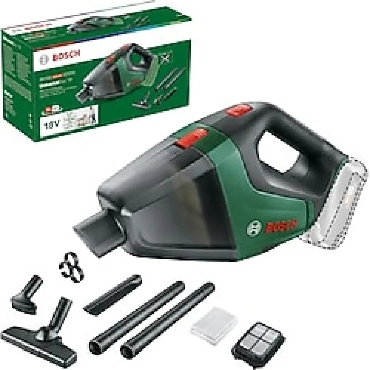 Bosch Akülü Elektrikli Süpürge (0.5 L Hazne, 15.3 x 5.8 x 8.3 cm, 18 Volt, Akü dahil değildir)