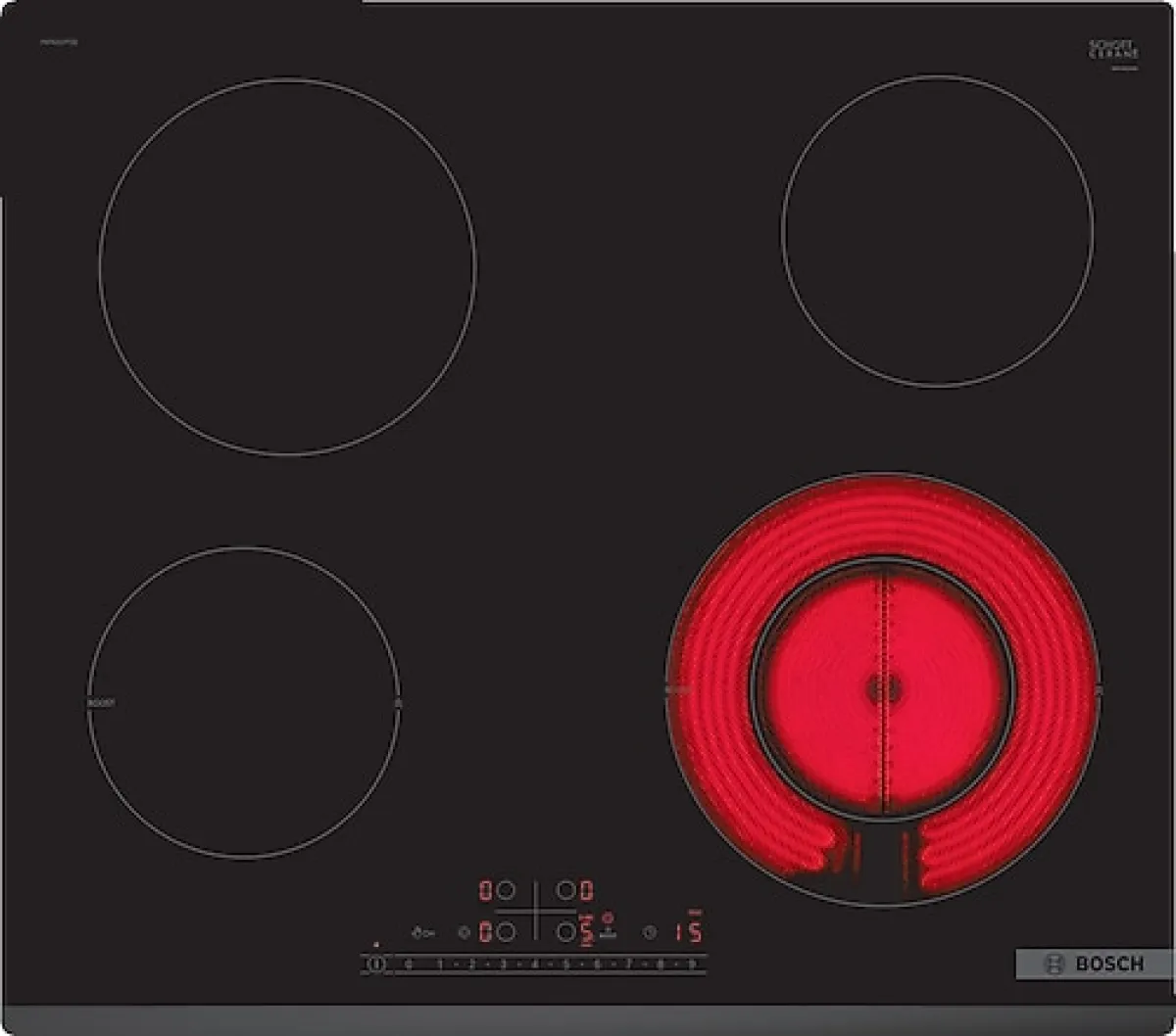 Bosch PKF631FP2E Siyah Seramik Elektrikli Ankastre Ocak