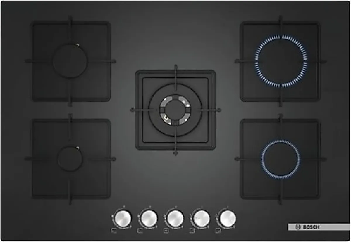 Bosch PNQ7B9O12O Wok Gözlü Siyah Cam Ankastre Ocak