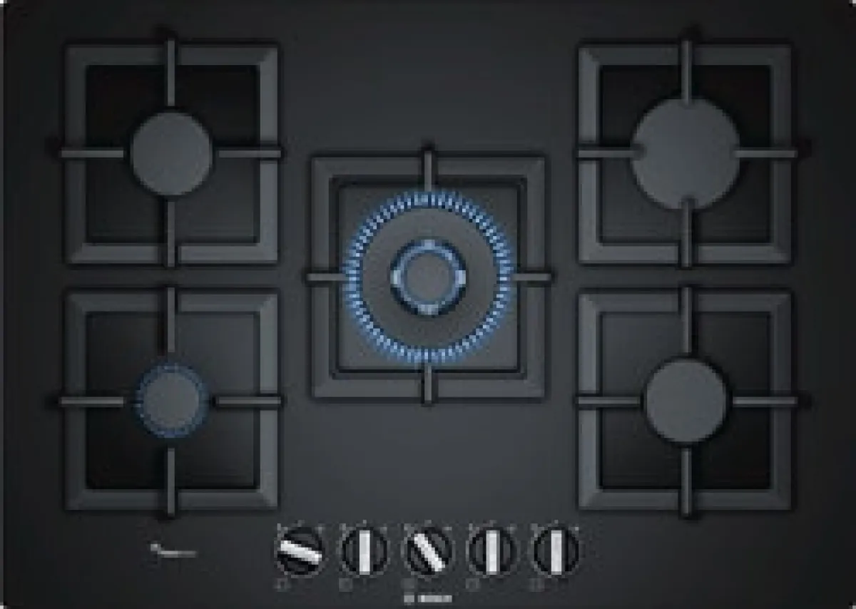 Bosch PPQ7A6B20 Wok Gözlü 75 cm Siyah Cam Ankastre Ocak