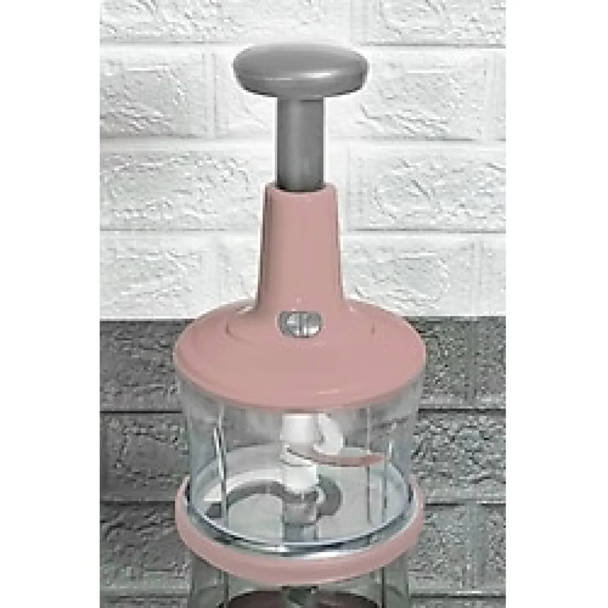 Büyük Paslanmaz Çelik Bıçaklı Üstten Basmalı El Rondosu Blender Soğan Sebze Doğrayıcı Çok Renkli