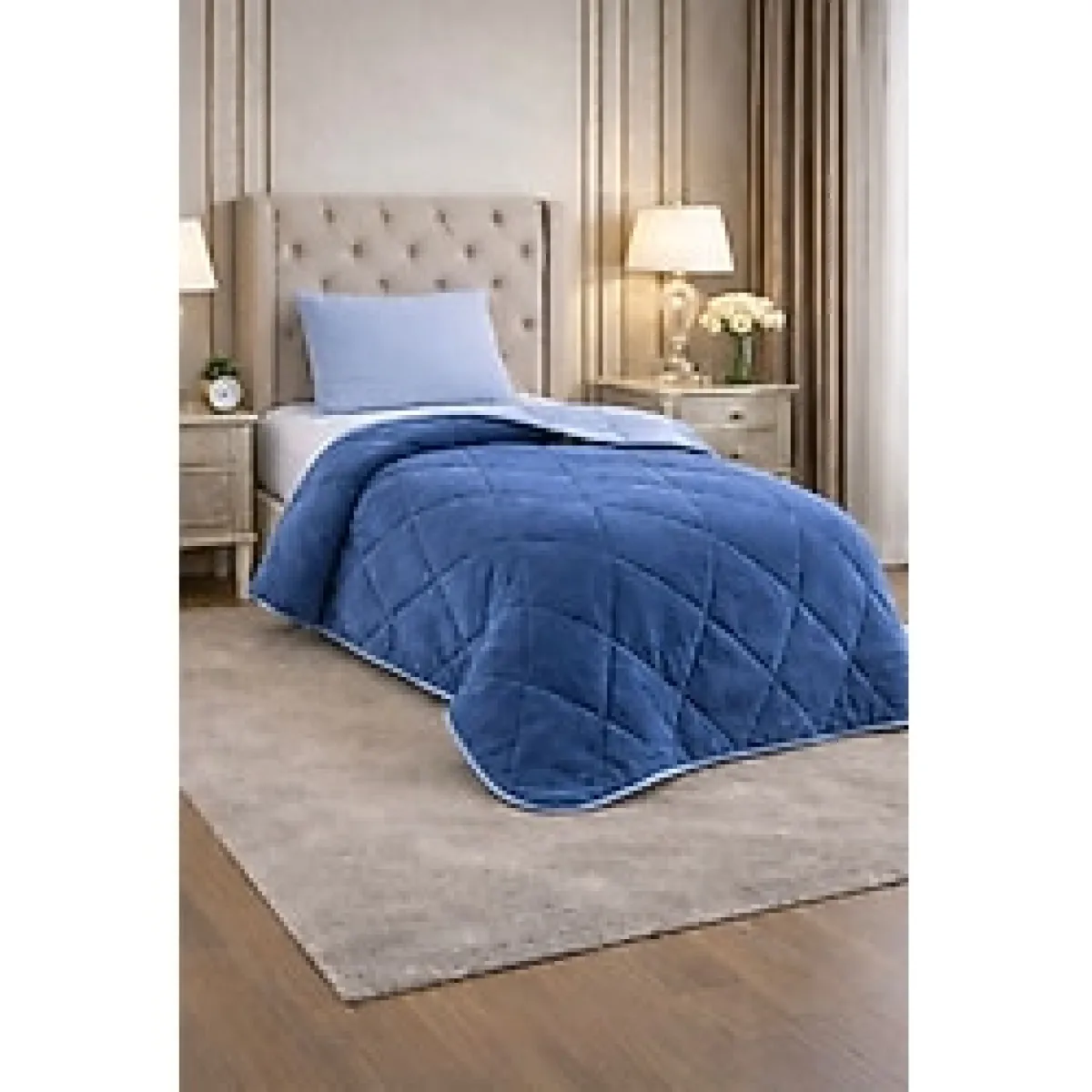 CARYUM Tek Kişilik 4 Parça Welsoft Pudra Renk Uyku Seti