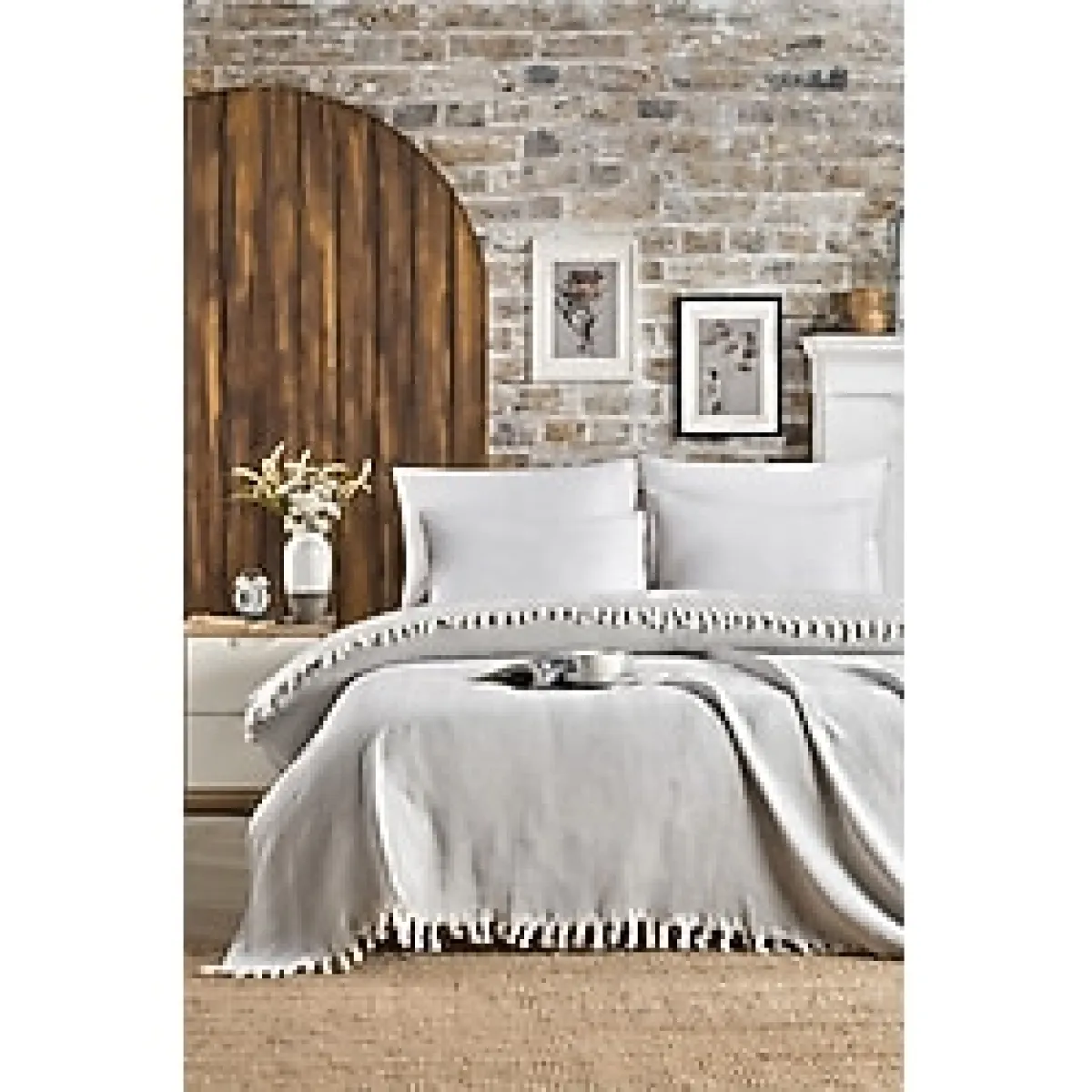 Casnack Lavin Model Gri Çift Kişilik Pike 1500gr. 200x230cm