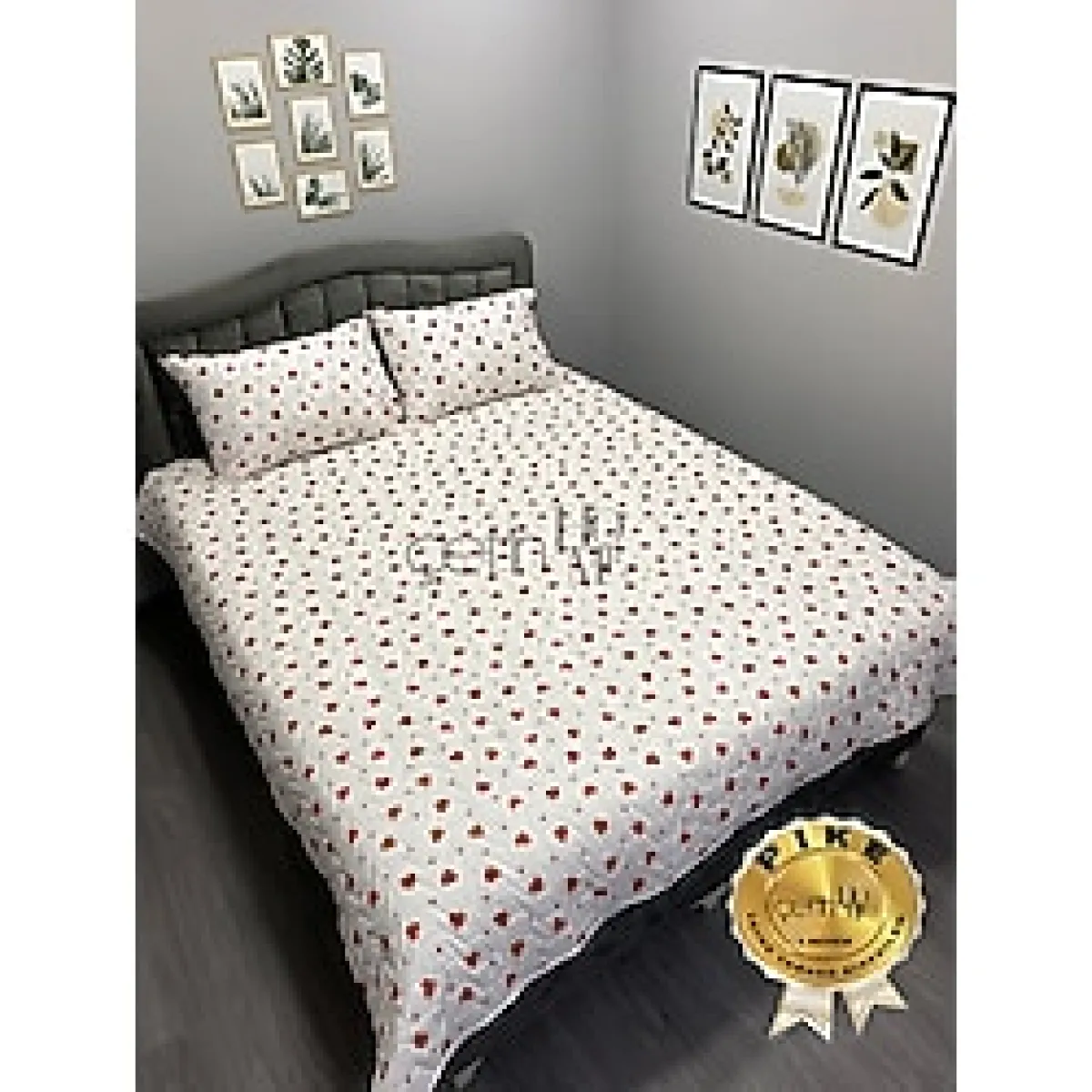 Çetinhome Çift Kişilik Kapitone Pike Seti 4 Mevsim Kalp - 200 x 230 cm - Beyaz