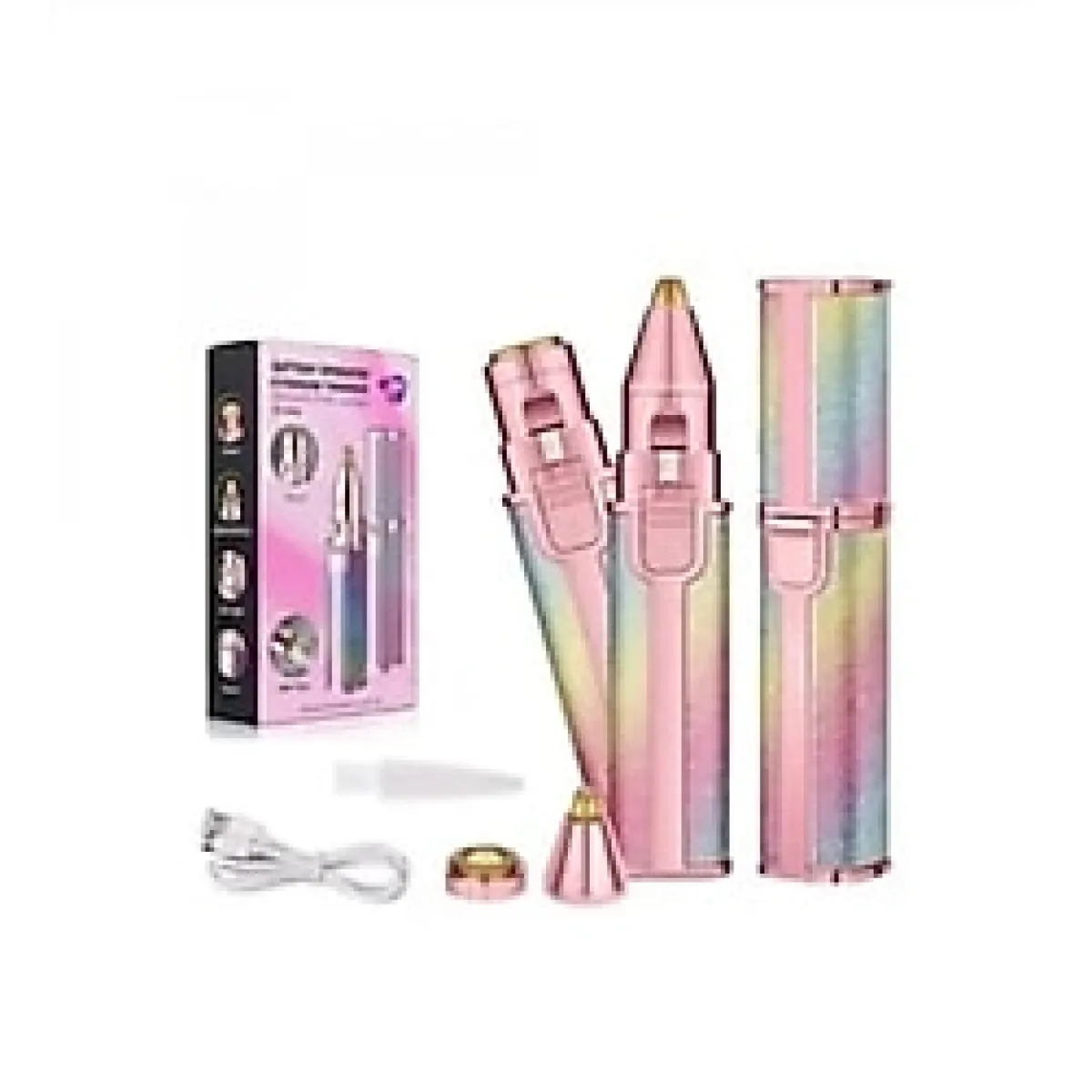 Çift Başlıklı Epilasyon Yüz Çene Işıklı Kıl Tüy Alma Mini Cep Epilasyonu Simli