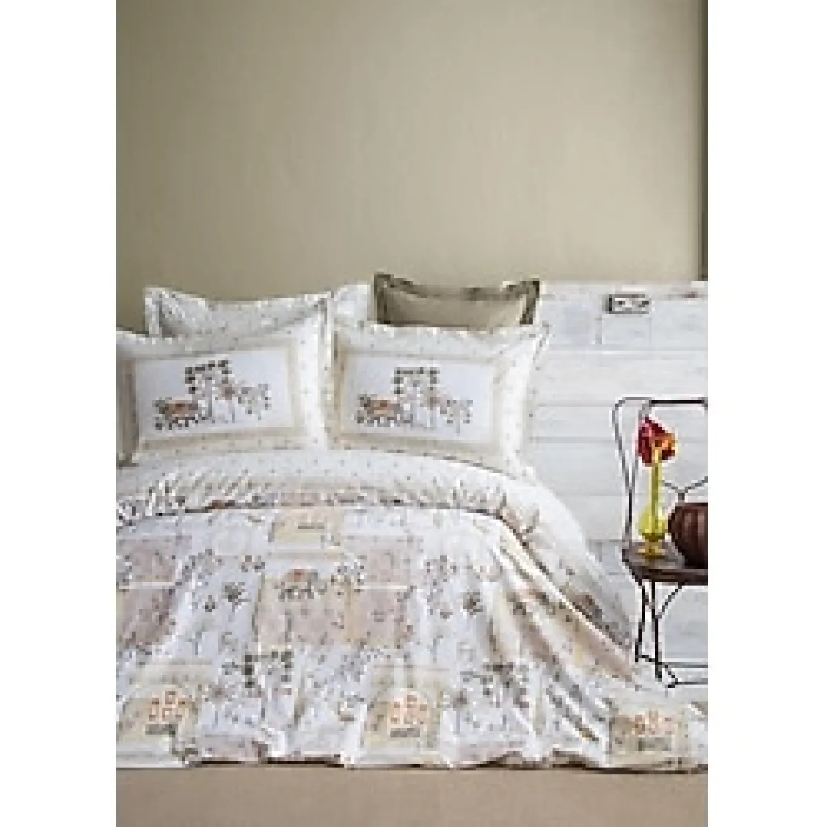 Çift Kişilik Complete Set Dreamland Terraco - Complet Set - Beyaz - Bej - 220 x 240 cm