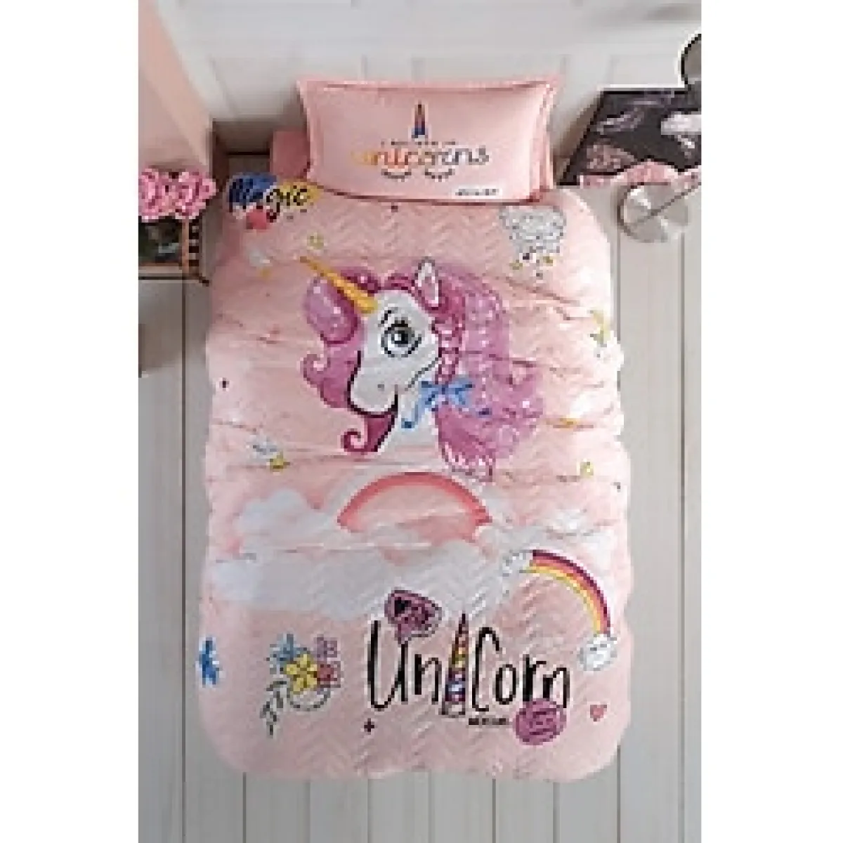 Clasy Ranforce %100 Pamuk Tek Kişilik Dört Mevsim Pink Dreams - 180 x 230 cm - Pudra