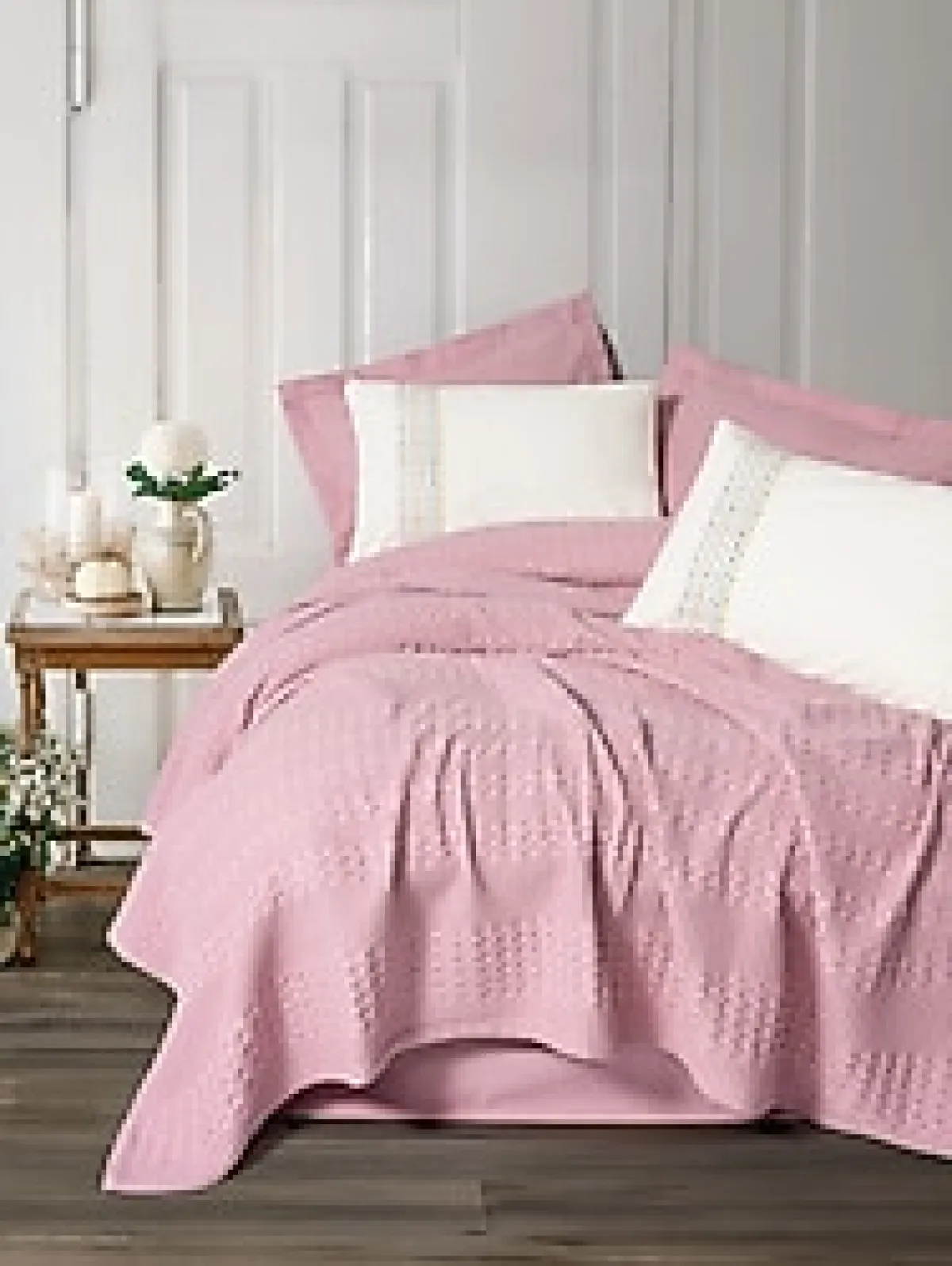 Cotton Box Aura Pebble Pembe Çift Kişilik Pike Takımı