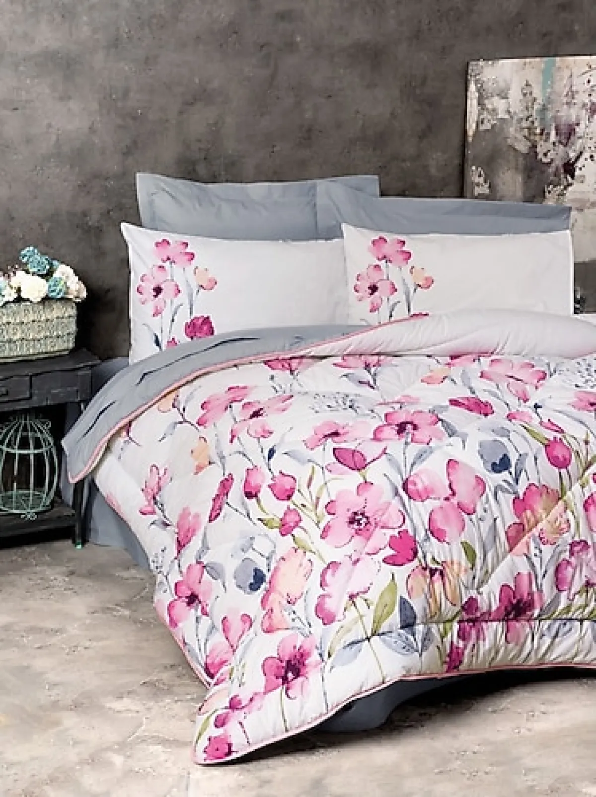 Cotton Box Carla Gri Çift Kişilik Nevresim Takımı