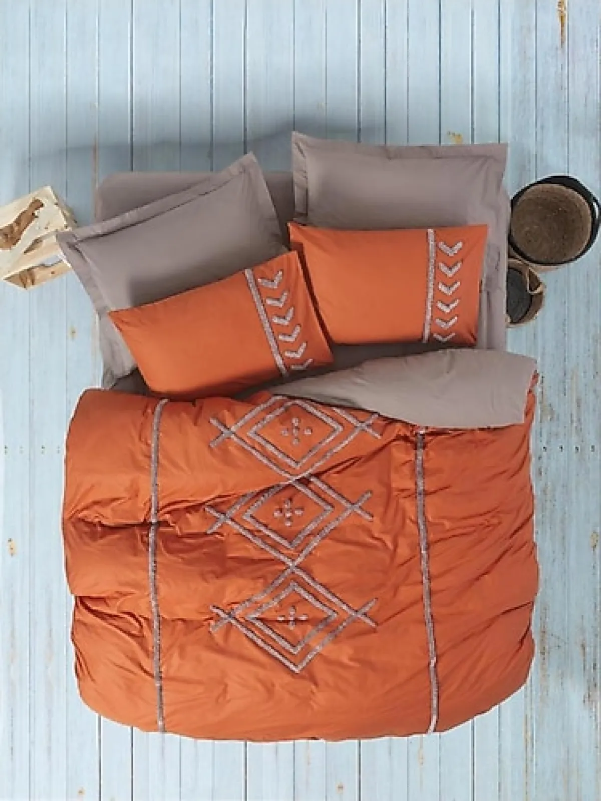 Cotton Box Puff Liya Nakışlı Çift Kişilik Nevresim Takımı