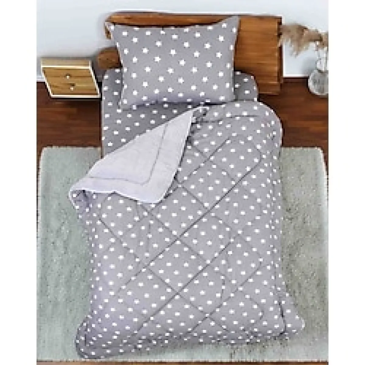 Cotton Store Tek Kişilik Uyku Seti - Gri