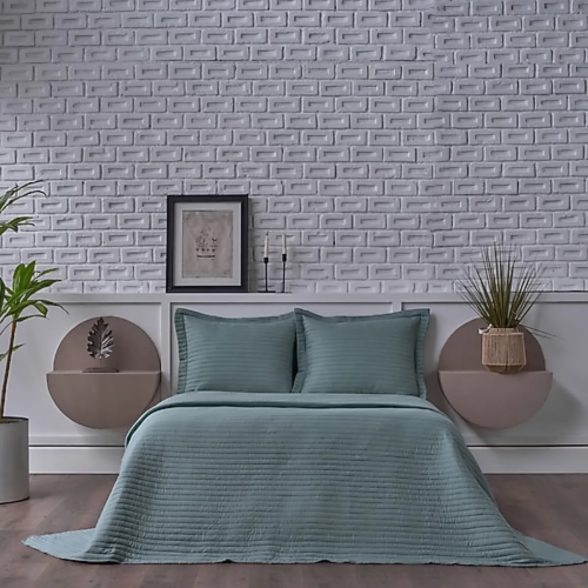 Doqu Home Otto Kapitone Çift Kişilik Yatak Örtüsü Takımı