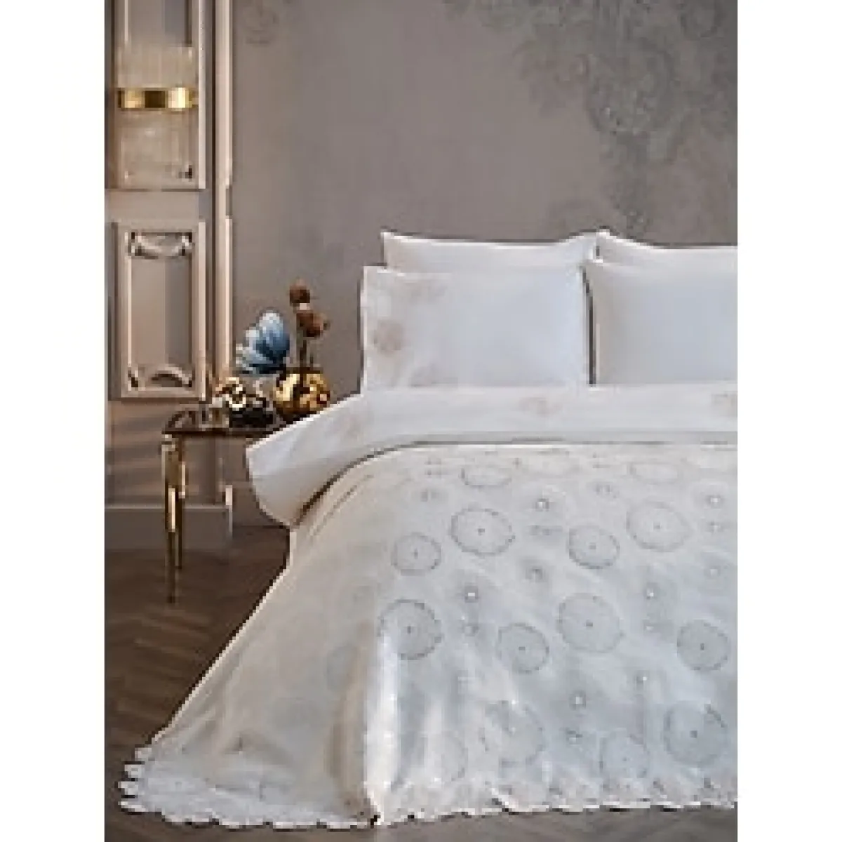 Doqu Home Victory Çeyiz Seti Çift Kişilik - Ekru