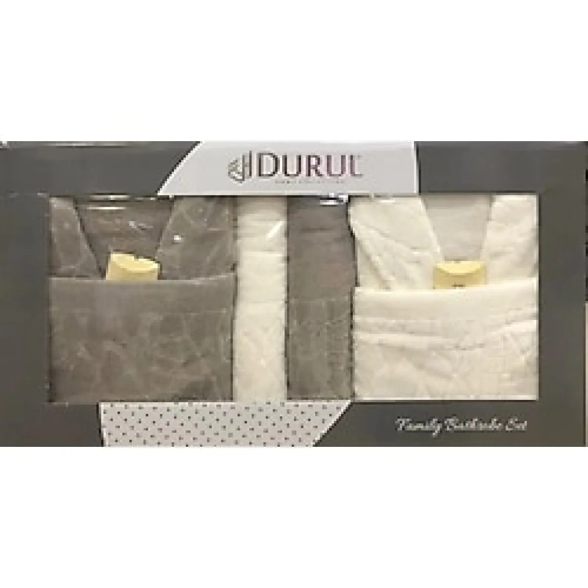 Durul Antik Kısmi Kadife Pamuklu 8 Parça Aile Bornoz Seti