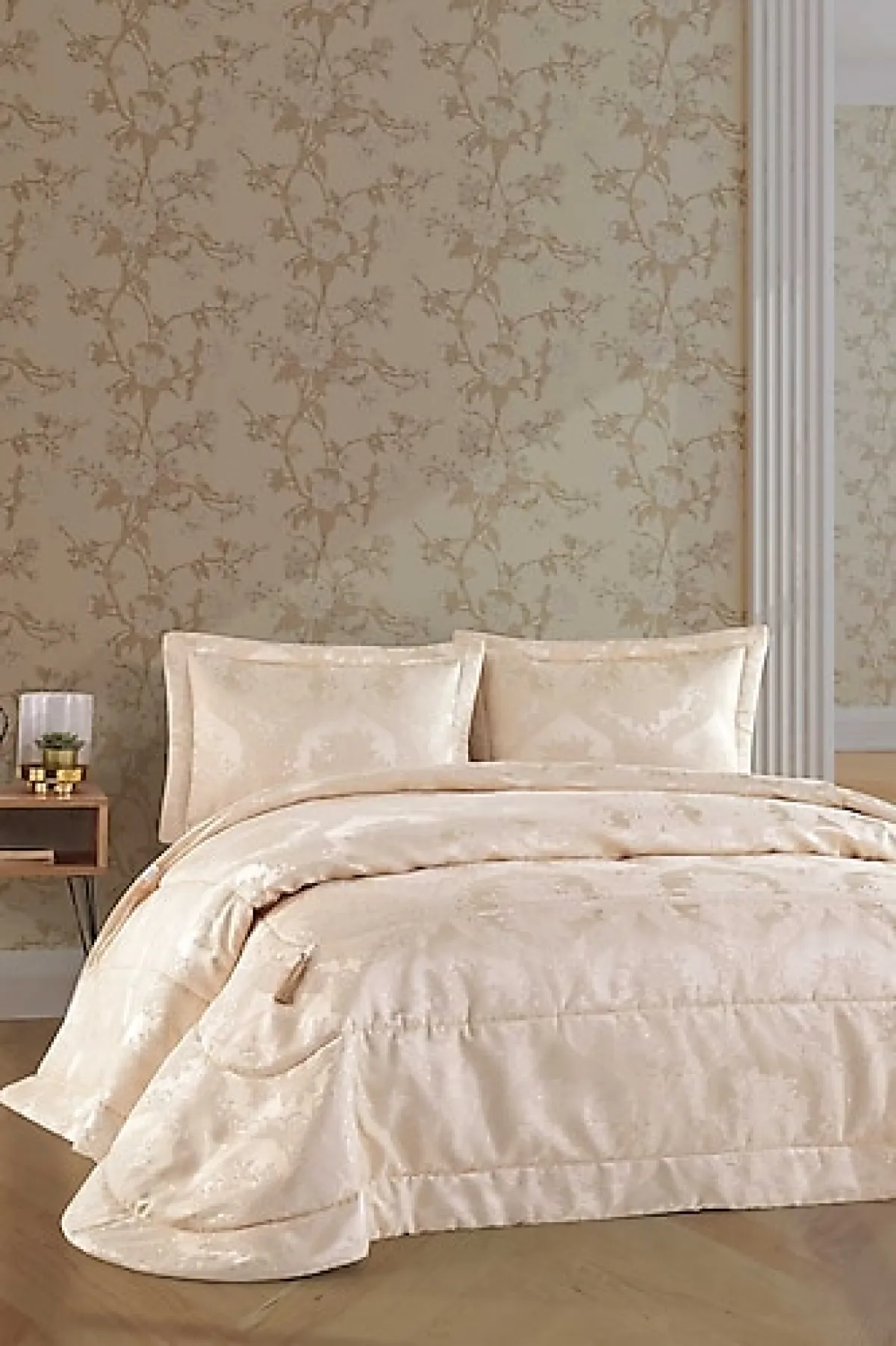 Elart Bronze Çift Kişilik Yatak Örtüsü Takımı