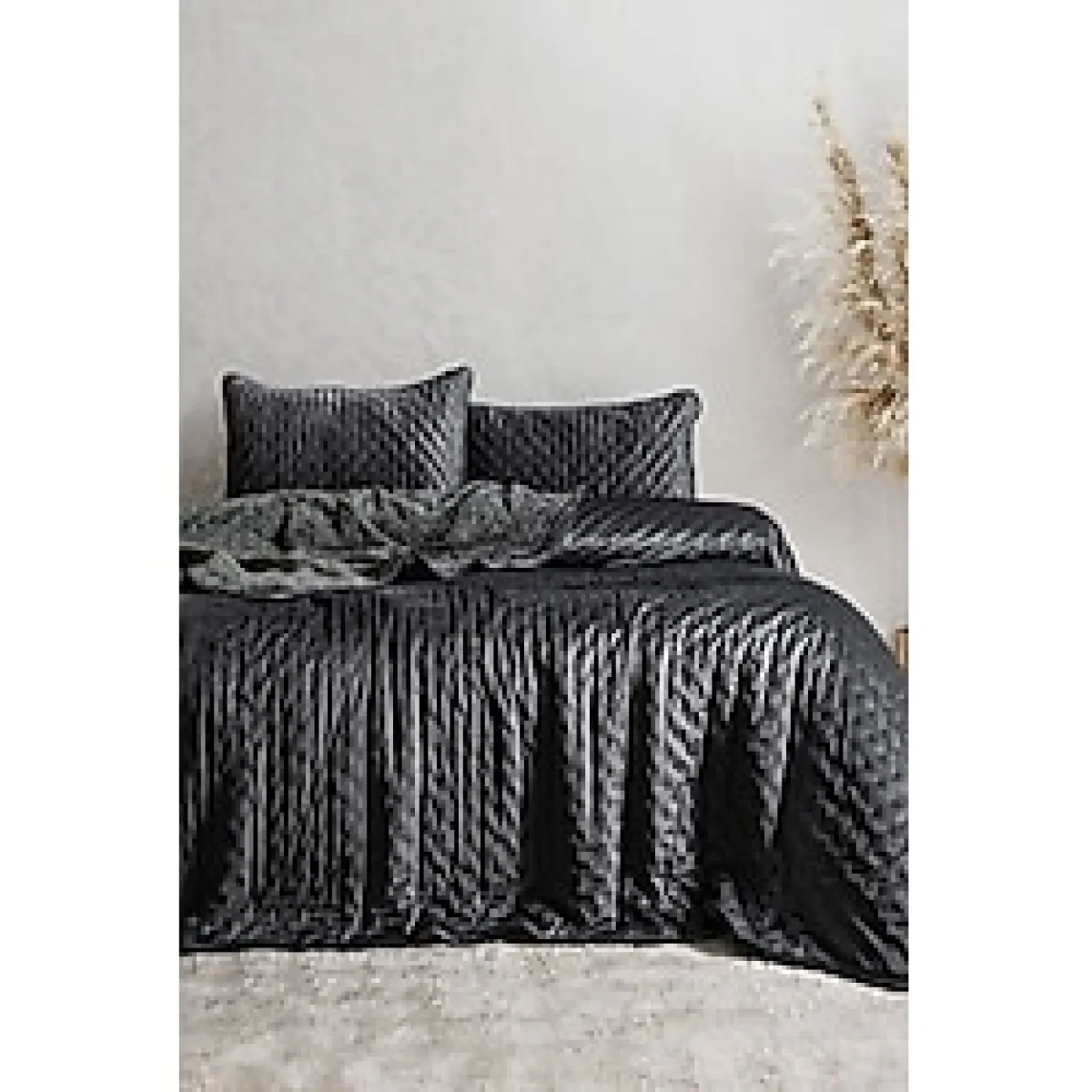 Elart Porto Flame Yatak Örtüsü Çift Kişilik (240X260 Cm) Antrasit