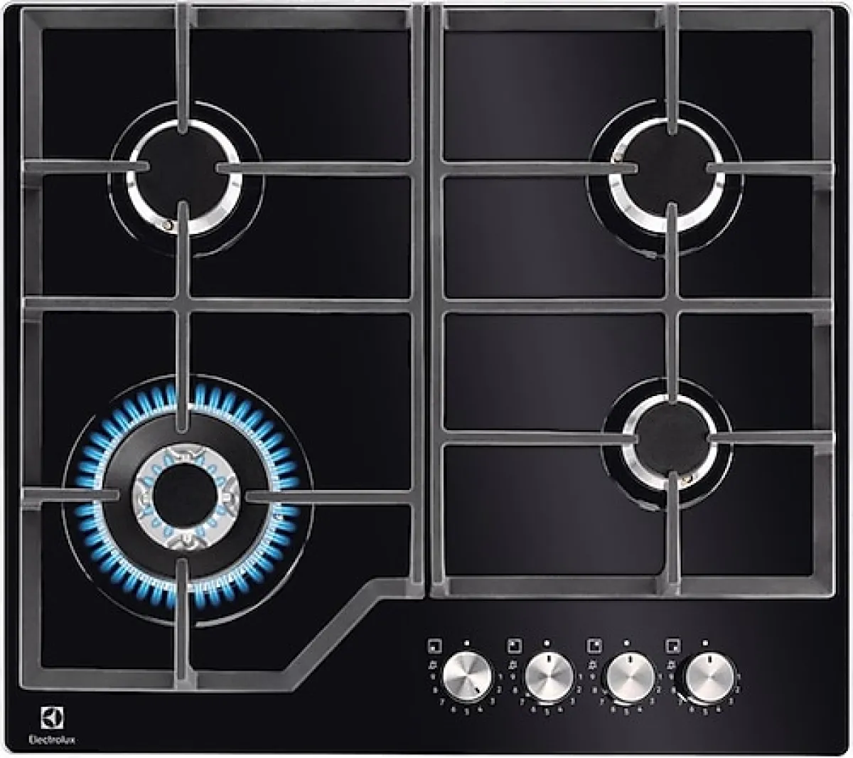 Electrolux KGG64362K Wok Gözlü Siyah Cam Ankastre Ocak