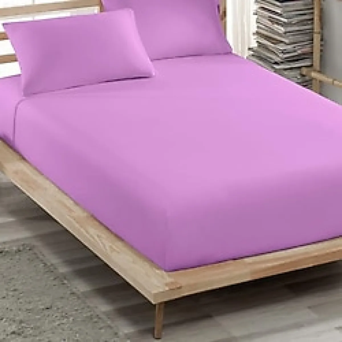 ELY PARKER Sıvı Geçirmez Alez Renkli-Mikro Fitted-Çift Kişilik-Tek Kişilik-Bebek Alezi-Su-Yatak Koruyucu Lila (140x200)