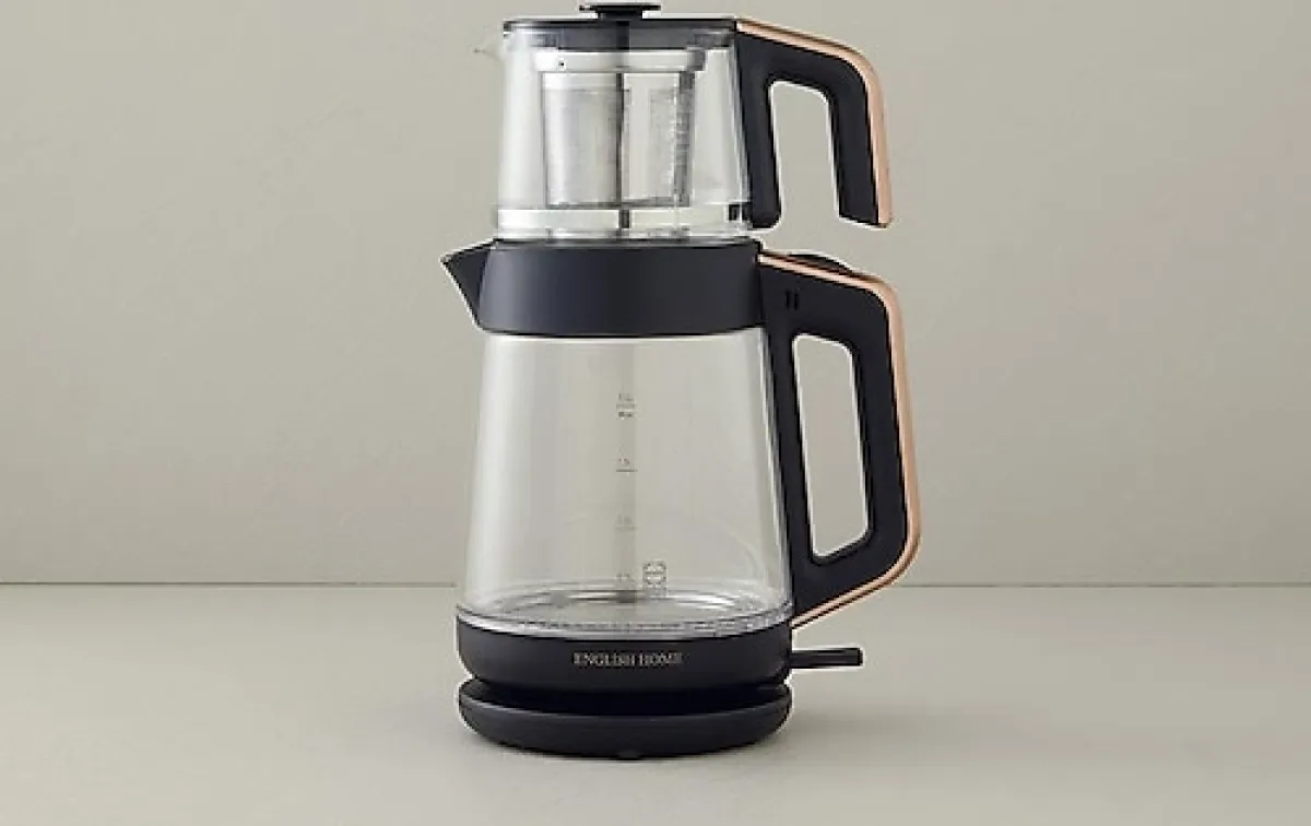 English Home CMK 6001 1900 W Siyah Bakır Cam Çay Makinesi