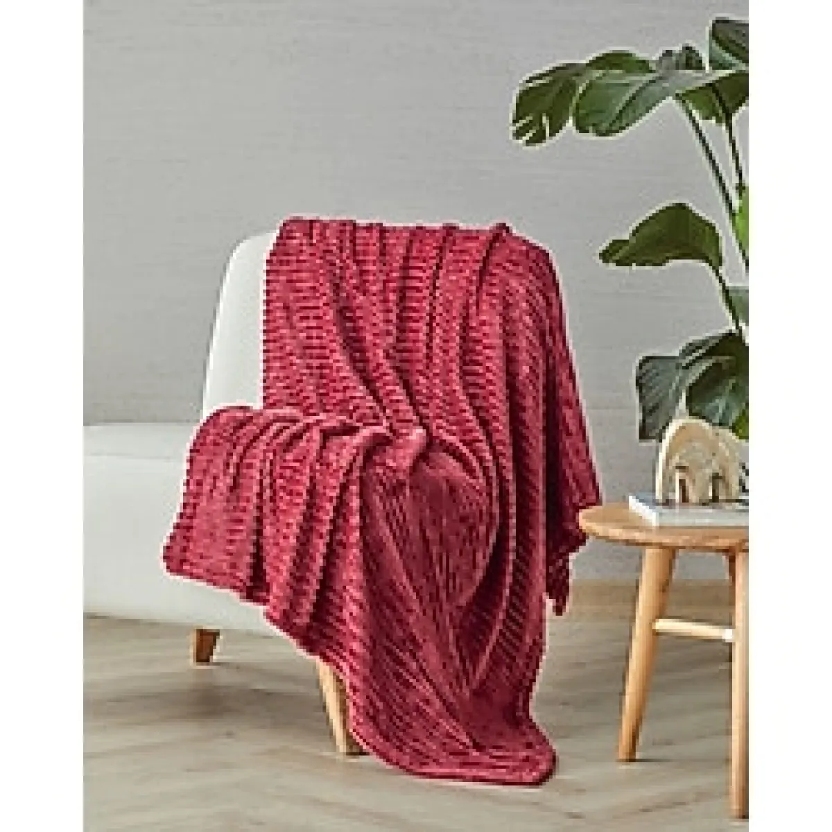 English Home Cozy Oasis Supersoft Tv Battaniye 120X160 cm Bordo - 120 x 160 cm