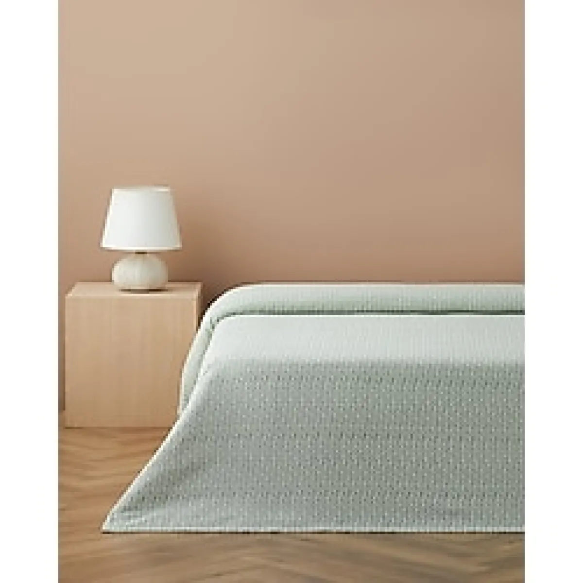 English Home Leafline Baskılı Pamuklu Çift Kişilik Pike 200X220 cm Yeşil