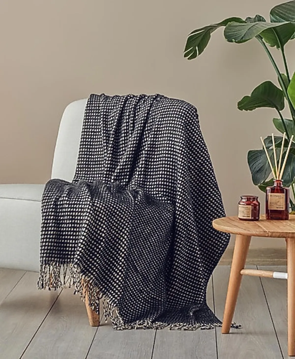 English Home Plain Waffle Pamuk TV Battaniyesi