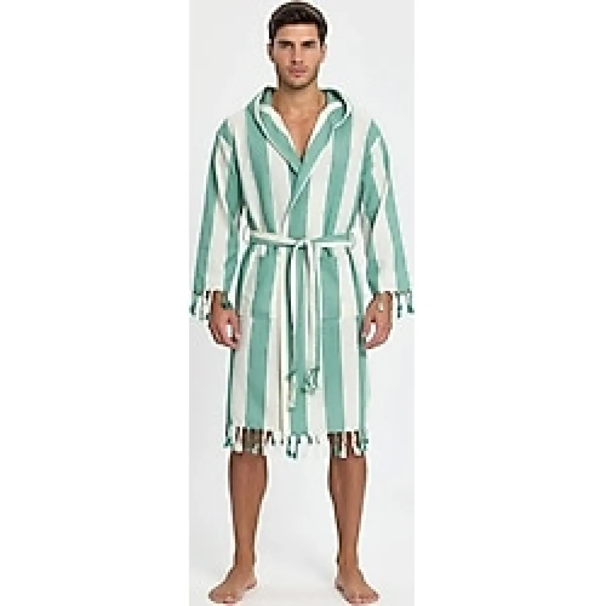 Erkek Striped Peştemal Bornoz %100 Pamuk Plaj Bornoz