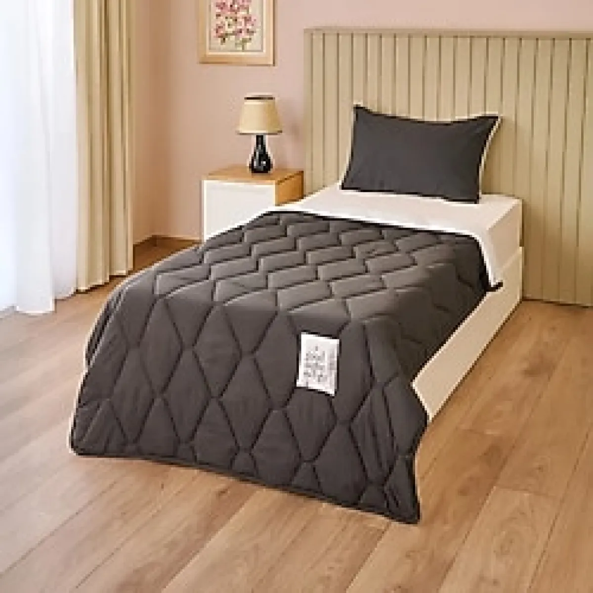 Evidea Soft Tek Kişilik Uyku Seti - Antrasit / Gri