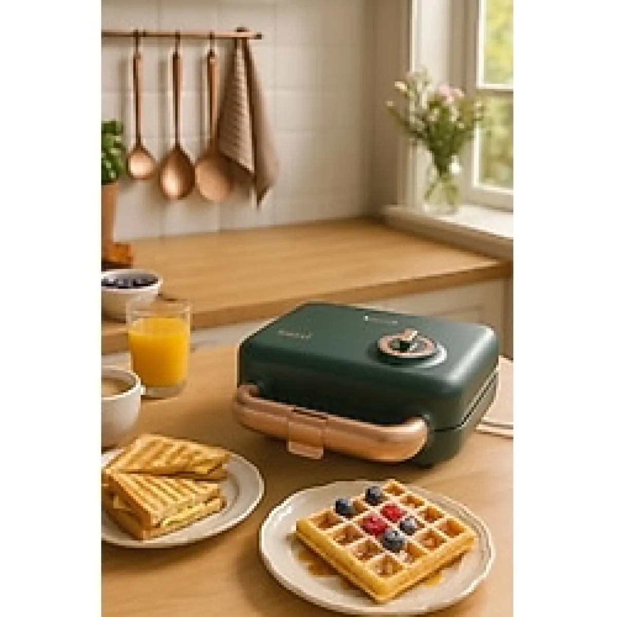 Fressi Tost Ve Waffle Makinesi Çıkarabilir Yapışmaz Plakalı 3 Ayrı Plaka