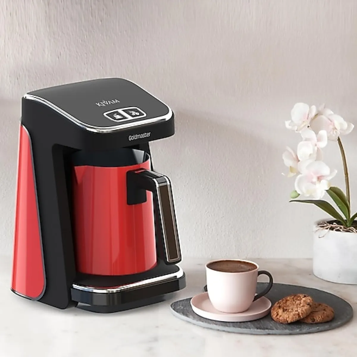 Goldmaster GM9900K ProKıvam Kırmızı Geniş Hazne Türk Kahve Makinesi