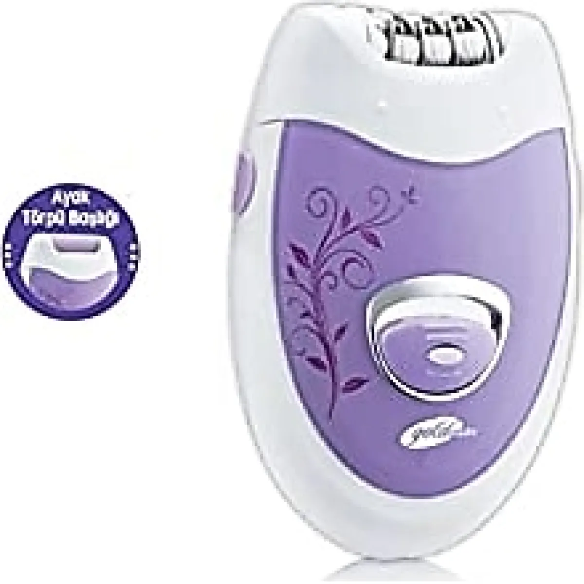 GoldMaster Linda Şarjlı 2 İn 1 Epilatör Ve Topuk Törpüsü Seti Epilasyon Cihazı Mor Gm7159M