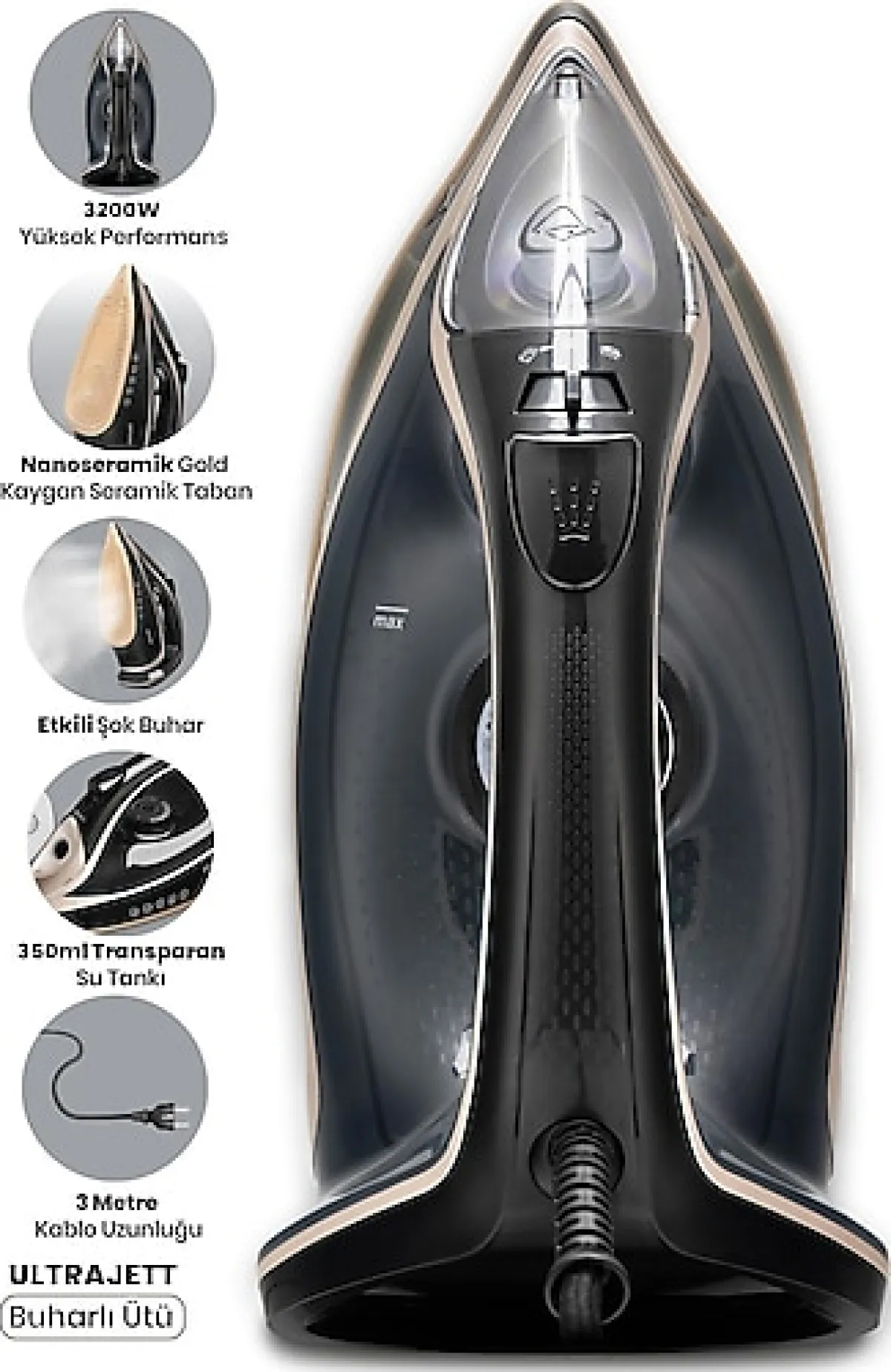 Goldmaster Ultrajett GM-7636 3200 W Buharlı Ütü