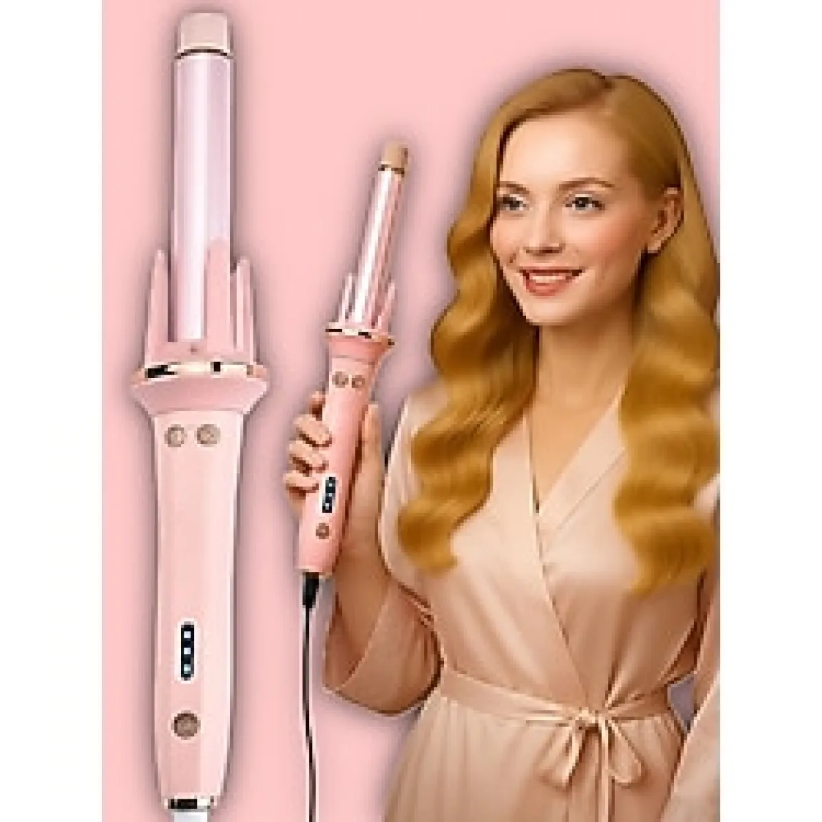 havzoria Curlylife TB 1856 Otomatik Döner Başlıklı Saç Maşası - Kalın Su Dalgası Extra Uzun Başlıklı