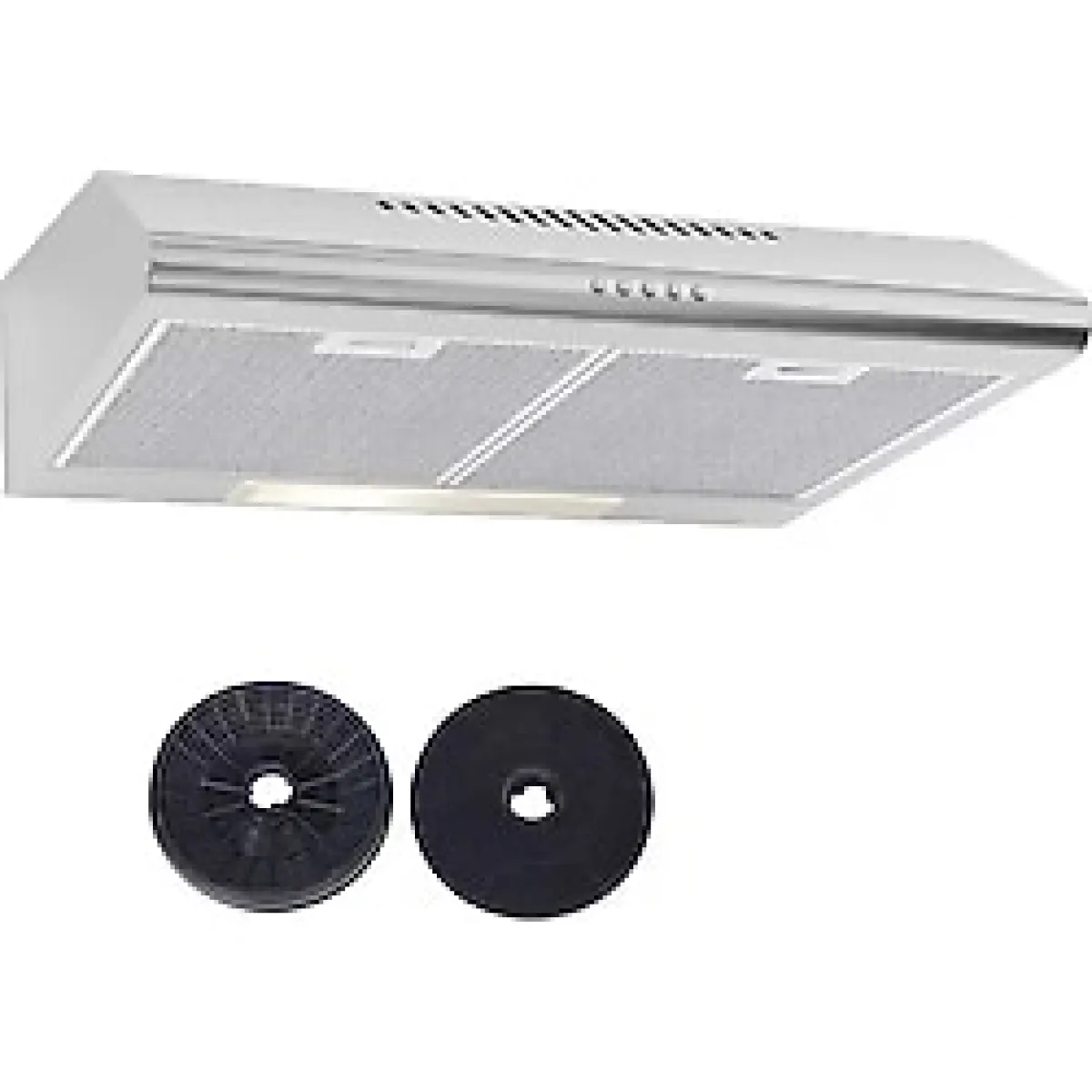 HİBSAN Karbon Filtreli Bacasız Klasik Tip Mutfak Aspiratörü Beyaz