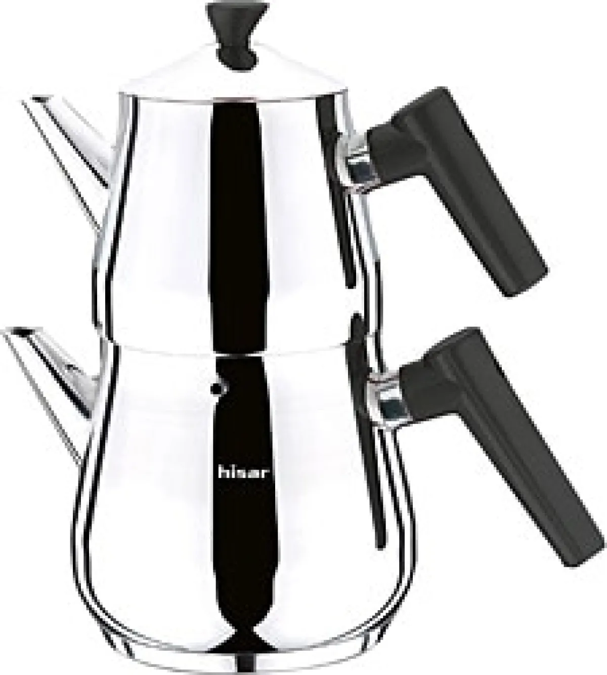 Hisar Heybeli Siyah Mega Boy Çelik Çaydanlık